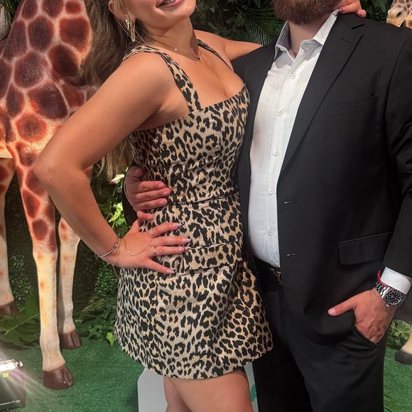 Amanda Uprichard Leopard Print Mini Dress - Picture 1 of 4